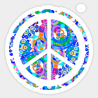 Psychedelic Trippy Peace Symbol Artistic Design Sticker